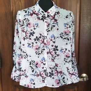 🔹️2/$5🔹️thin button up floral top